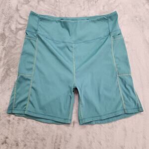 Dip Bike Short Womens XXL Light Blue Pull On Stretch Pockets Workout Gym Cycling